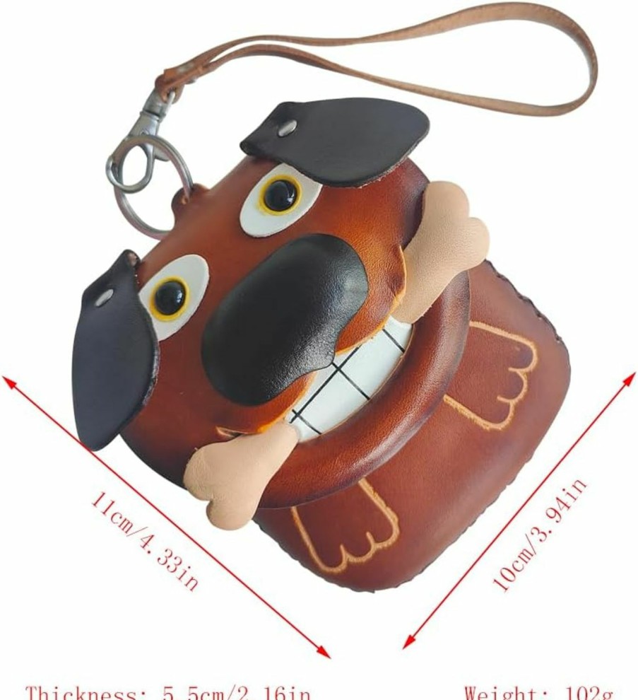 Yzikema Yzikema 1 Pcs Leather Zipper Coin Purse Dog Shaped Wallet, Wrist Bag,Hand Bag,Coin Organizer, Change Holder,Card Case, Mini Leather Zipper Storage Bag For Women | Coin Purses & Pouches