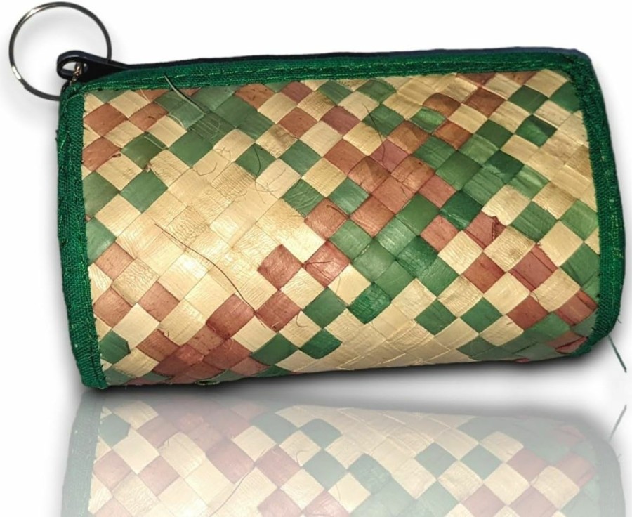 Generic Traditional Trends Palm Leaf Women Small Wallet-Natural New Handmade Small Size Green And Natural Brown Color | Coin Purses & Pouches