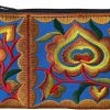 Sabai Jai Sabai Jai - Mini Floral Embroidered Coin Purse Wristlet (Blue/Blue) | Coin Purses & Pouches