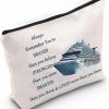 WZMPA Wzmpa Cruise Trip Cosmetic Makeup Bag Cruise Vacation Gifts You Are Braver Stronger Smarter Than You Think Cruise Zipper Pouch Bag For Women Girls (Always Cruise) | Coin Purses & Pouches