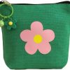 QWINEE Qwinee Women'S Coin Bag Mini Pouch Keychain Cute Flower Print Coin Purse With Zipper For Girls Handbag Green One-Size | Coin Purses & Pouches