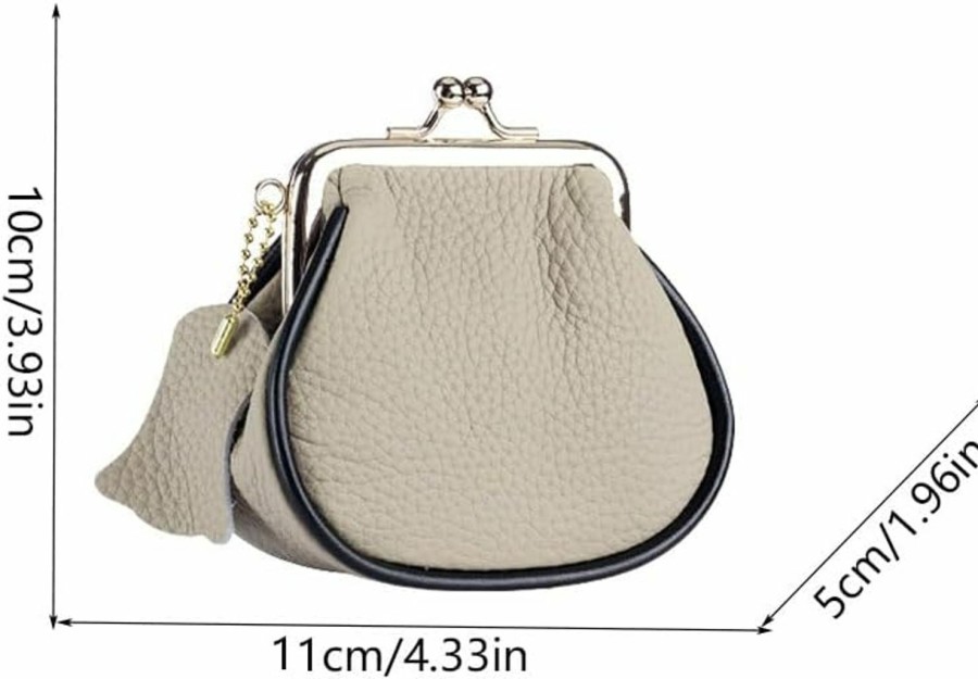 Leheybia Leheybia 1 Pcs Clasp Wallets For Women Kiss Lock Coin Purses Coin Purse Wallet For Women Change Purse For Women(Elephant Grey、Wine) (Wine) | Coin Purses & Pouches