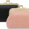 Vifrxac Vifrxac 2Pcs Coin Purse Small Size Pu Leather Elegant Change Pouch With Metal Kiss Lock Clasp Mini Cute Vintage Snap Closure Wallet Clutch Purse Bulk For Women Ladies Girls Men Childs Kids | Coin Purses & Pouches