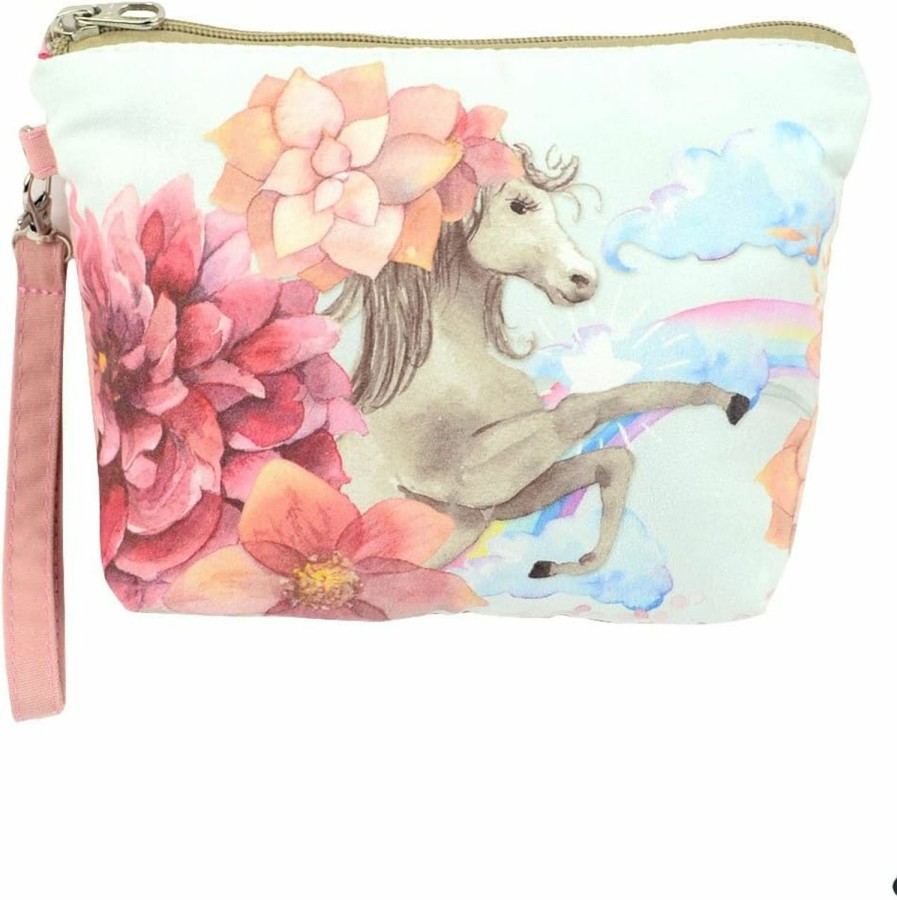 POPUCT Popuct Cotton Strap Coin Purse Handbag,Zippered Wristlets For Phone,Cosmetics,Change Purse,Credit Cards,Cash(Pink Horse) | Coin Purses & Pouches