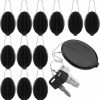 Coume 12 Pcs Rubber Coin Purse Black Oval Coin Purse Squeeze Oval Rubber Coin Holders With Chain Change Purse For Men Women Travel Multi Purpose | Coin Purses & Pouches