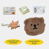 NTRUEML Plush Bear Colour Girls Small Mini Earphone Bag Women Coin Wallet Coin Pouch Cute Coin Purse Pouch Change Purse Period Bag (Brown) | Coin Purses & Pouches