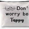 VAMSII Vamsii Don'T Worry Be Tappy Funny Tap Dancer Gift Tap Dancing Accessory Pouch Tap Dancing Teacher Bag (Tap Dancer Cosmetic Bag) | Coin Purses & Pouches