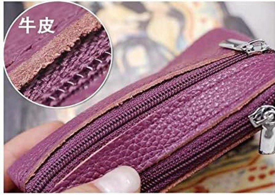 N/C Women'S Genuine Leather Coin Purse Mini Pouch Change Wallet With Key Ring | Coin Purses & Pouches