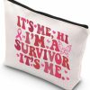 WSNANG Wsnang Breast Cancer Awareness Makeup Bag Pink Ribbon Makeup Zipper Pouch Cancer Fighter Gift Breast Cancer Gifts For Woman (Pink Ribbon Bag) | Coin Purses & Pouches