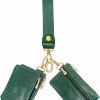 BuitBoll Buitboll Dual Pouch Wristlet Wallet For Women, Mini Zip Around Wristlet Portable Keychain Wallet Detachable Small Change Purse Coin Pocket (Dark Green) | Coin Purses & Pouches