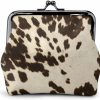 SUR-PRISE Brown Cowhide Print Coin Purses Women Pouch Kiss-Lock Change Purse Wallets | Coin Purses & Pouches