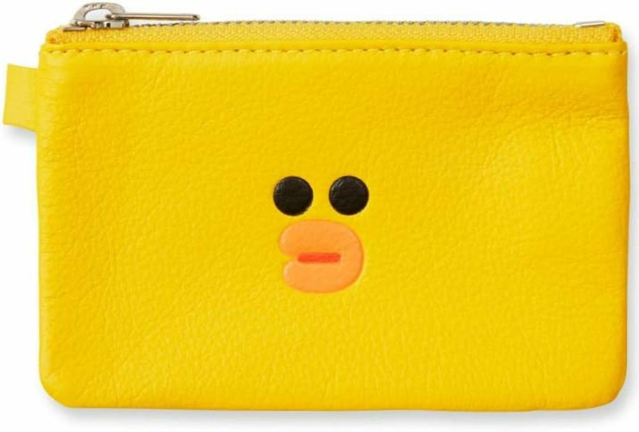 LINE FRIENDS Line Friends Sally Character Soft Leather Small Coin Purse Card Wallet Pouch Jewelry Bag, Yellow | Coin Purses & Pouches