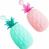 NUOMI Nuomi 2 Pack Pineapple Shaped Coin Purses Hanging Silicone Pouch Wallet Change Holder Cartoon Fruit Zipper Bags For Gift Party Favor Kids Students Girls Boys, Green And Pink | Coin Purses & Pouches