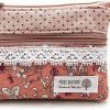 GUXL Guxl Women Small Zipper Coin Purse - Handmade Fabric Flower Embroidered Change Pouch - Cotton Double Zipper Wallet | Coin Purses & Pouches