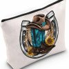 WZMPA Wzmpa Western Cowgirl Cosmetic Makeup Bag Country Girls Gift Cowboy Boots Farm Lover Zipper Pouch Bag For Women Girls (Horseshoe) | Coin Purses & Pouches