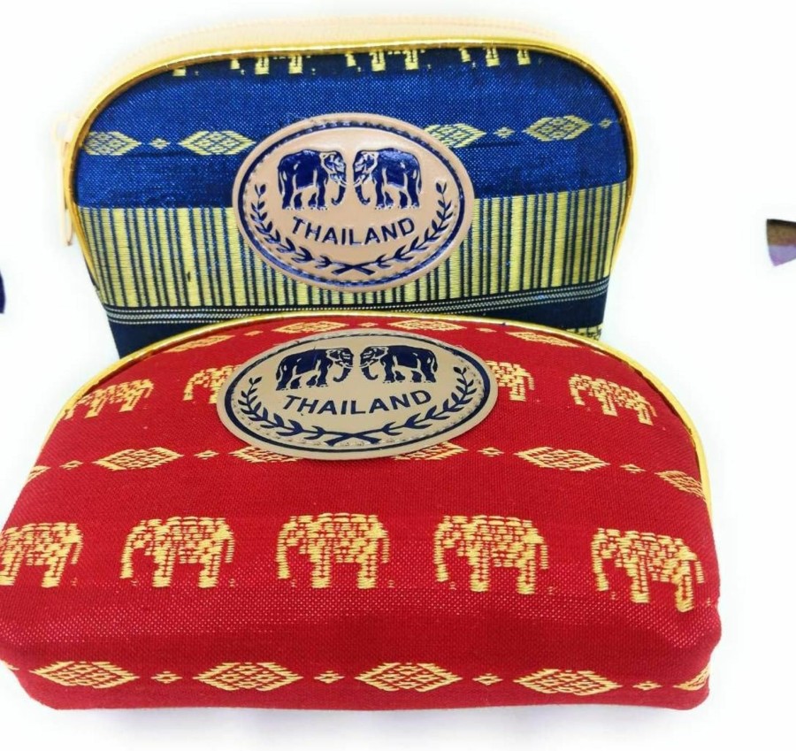 asmanjune Set Of 2 Elephant Design Multi-Color Thai Handmade Purse Small Wallet Accessirues Vintage Souvenir | Coin Purses & Pouches