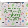 WZMPA Wzmpa Irish Dancer Cosmetic Bag Irish Dance Teacher Gift Give A Girl The Right Shoes And She Can Conquer The World Irish Dancing Makeup Zipper Pouch Bag Irish Dance Team Gift (Give A Shoes) | Coin Purses & Pouches