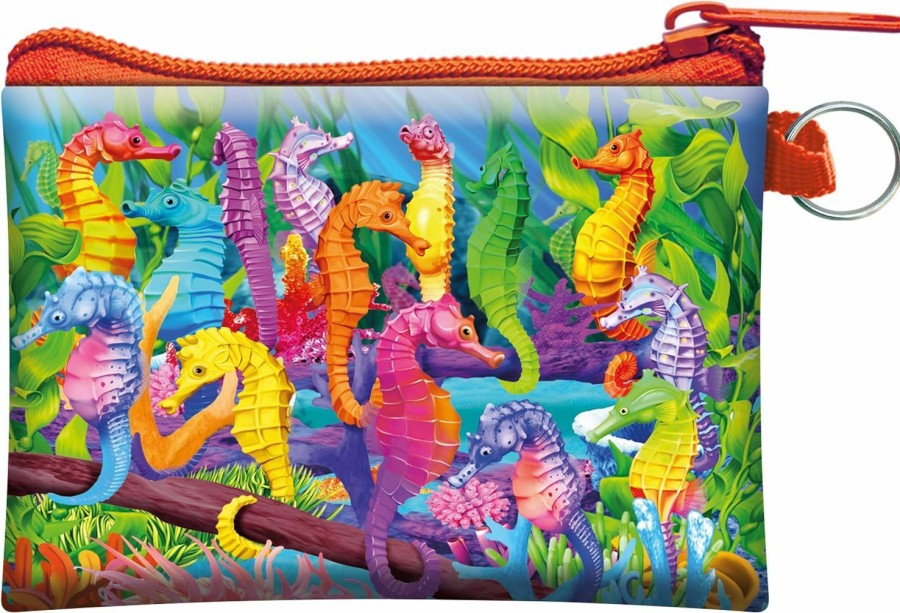 Deluxebase 3D Livelife Coin Purse - Hilarius Hippocampus From Deluxebase. Lenticular 3D Seahorse Purse. Cash, Coin And Card Holder With Secure Zipper Featuring Artwork Licensed From Renowned Michael Searle | Coin Purses & Pouches