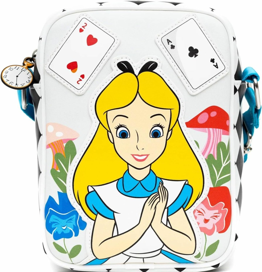 Buckle-Down Disney Bag And Wallet Combo, Alice In Wonderland Cards Chesire Cat Clock, Vegan Leather | Coin Purses & Pouches