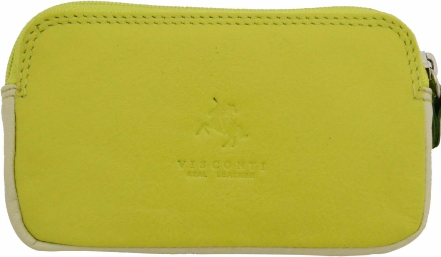 VISCONTI Visconti Rb68 Multi-Color Ladies Soft Leather Coin Purse/Key Wallet (Lime) | Coin Purses & Pouches