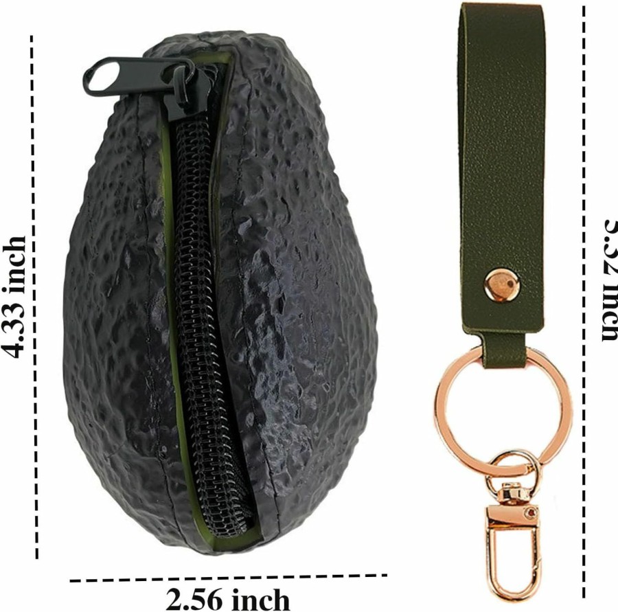 GHHQIANG Ghhqiang Adorable Avocado Coin Purse For Girls And Women - Funny And Realistic Dark Brown Avocado Bag,Avocado Decorations Accessories | Coin Purses & Pouches