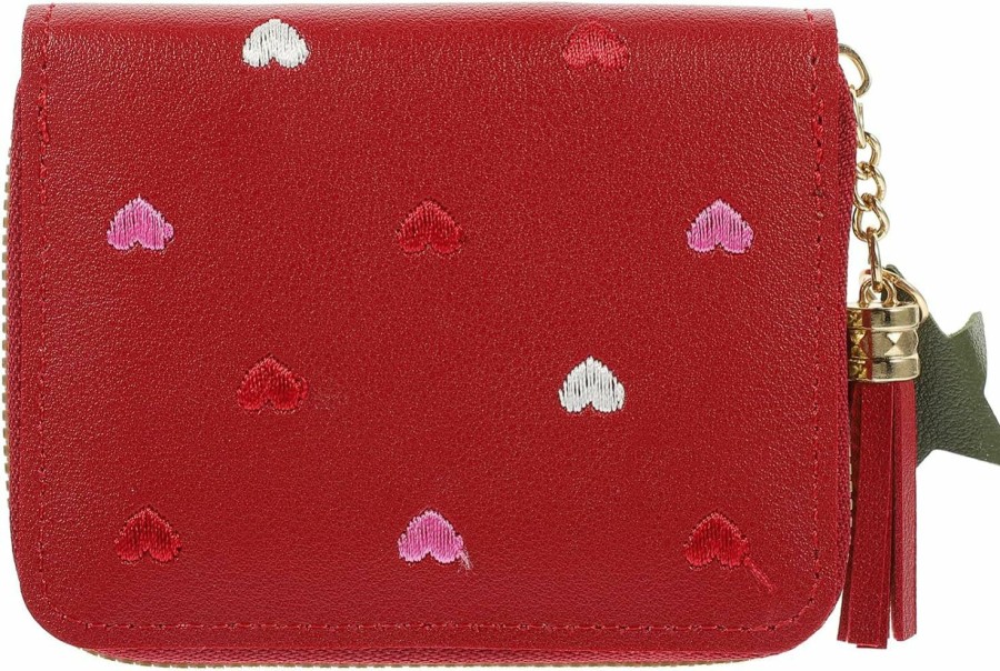 VALICLUD Valiclud Wallet Red Coin Zippered Change Pouch Coin Purse Small Gifts For Women Small Clutch Handbag Credit Clutch Stars Purse Mini Pink Purse Cards Protective Cover Coin Box Cartoon Miss | Coin Purses & Pouches