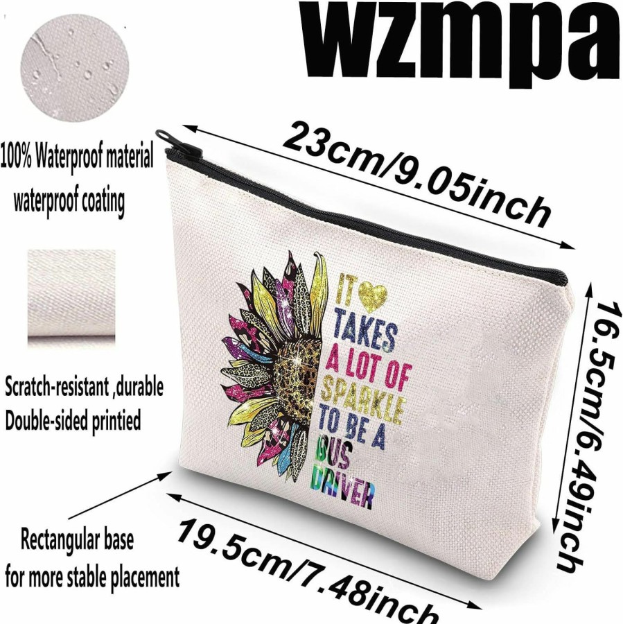 WZMPA Wzmpa Bus Driver Cosmetic Makeup Bag Bus Driver Appreciation Gift It Takes Lots Of Sparkle To Be A Bus Driver Zipper Pouch Bag For School Bus Driver (Be Bus Driver) | Coin Purses & Pouches