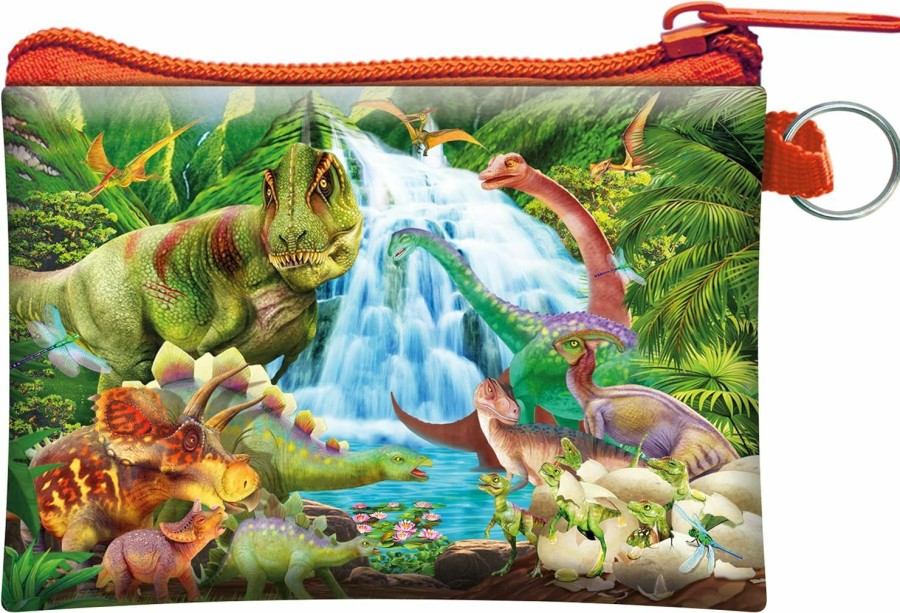 Deluxebase 3D Livelife Coin Purse - Dinosaur Mountain From Deluxebase. Lenticular 3D Jurassic Purse. Cash, Coin And Card Holder With Secure Zipper Featuring Artwork Licensed From Renowned Michael Searle | Coin Purses & Pouches