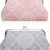 iSuperb Isuperb 2 Packs Geometric Coin Purse Large Change Pouch Coin Pouch Women Wallet Kiss Lock Pouch Clasp Closure Make Up Bag (Pink + Grey) | Coin Purses & Pouches