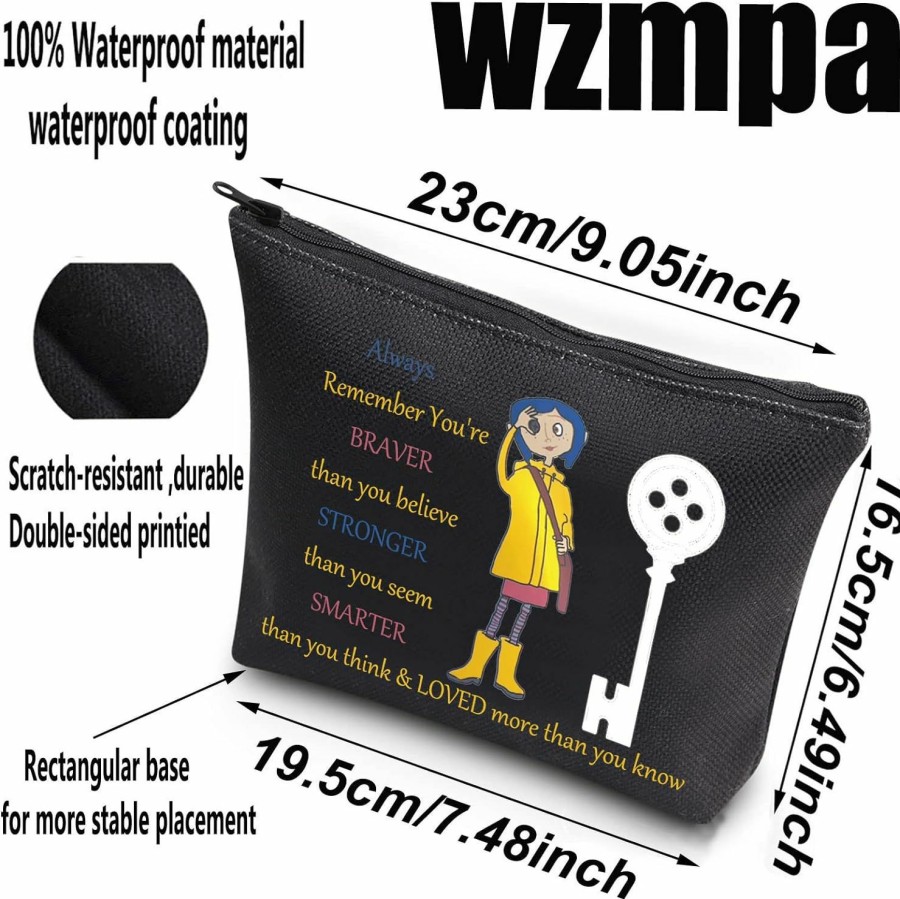 WZMPA Wzmpa Cartoon Movie Cosmetic Bag Movie Fans Gift You Are Braver Stronger Smarter Than You Think Cartoons Makeup Zipper Pouch Bag For Movie Fans | Coin Purses & Pouches