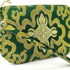 Golden Amy Exquisite Handmade Zipper Coin Purse With Wristlet Strap | Silk Jewelry Pouch | Women Brocade Wallet For Makeup And Gifts -Sienna | Coin Purses & Pouches