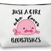 MEIKIUP Meikiup Blobfish Gift Blobfish Makeup Bag Blobfish Lover Gift Just A Girl Who Loves Blobfish Travel Bag Organizer Pouch Bag (Blobfish Tote Bag) | Coin Purses & Pouches