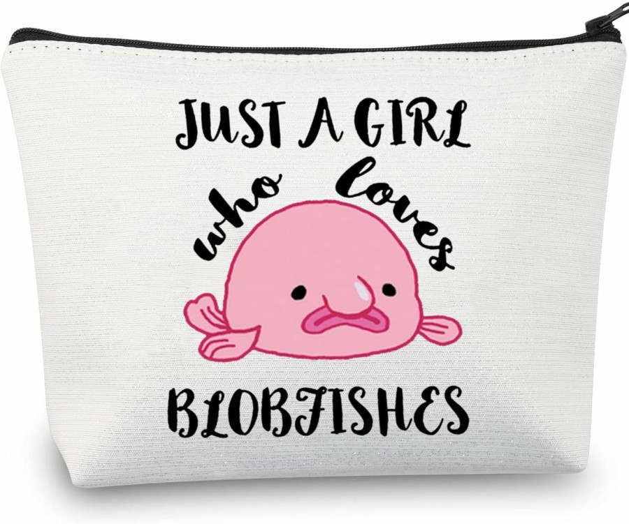 MEIKIUP Meikiup Blobfish Gift Blobfish Makeup Bag Blobfish Lover Gift Just A Girl Who Loves Blobfish Travel Bag Organizer Pouch Bag (Blobfish Tote Bag) | Coin Purses & Pouches