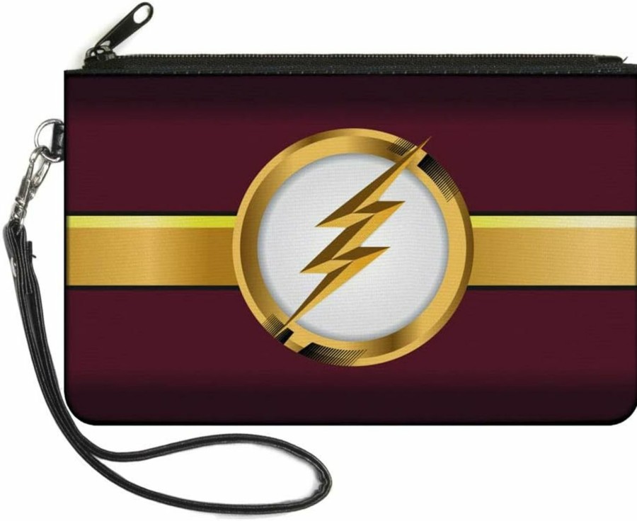 Buckle-Down Buckle-Down Buckle-Down Zip Wallet The Flash Large Accessory, The Flash, 8" X 5" | Coin Purses & Pouches