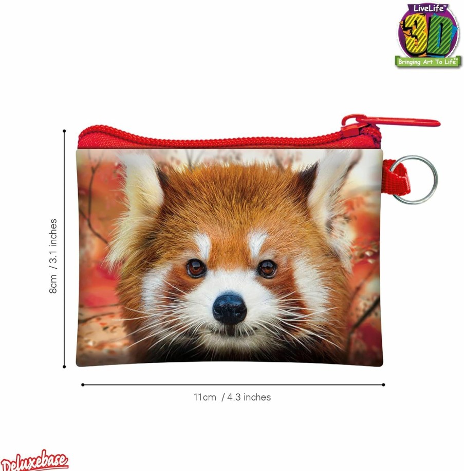 3D Live Life 3D Livelife Coin Purse - Baby Red Panda From Deluxebase. Lenticular 3D Animal Purse. Cash, Coin And Card Holder With Secure Zipper Featuring Artwork Licensed From Renowned David Penfound | Coin Purses & Pouches