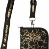 Disney Disney Mickey Mouse Black & Gold Lanyard With Detachable Coin Purse (Gold) | Coin Purses & Pouches