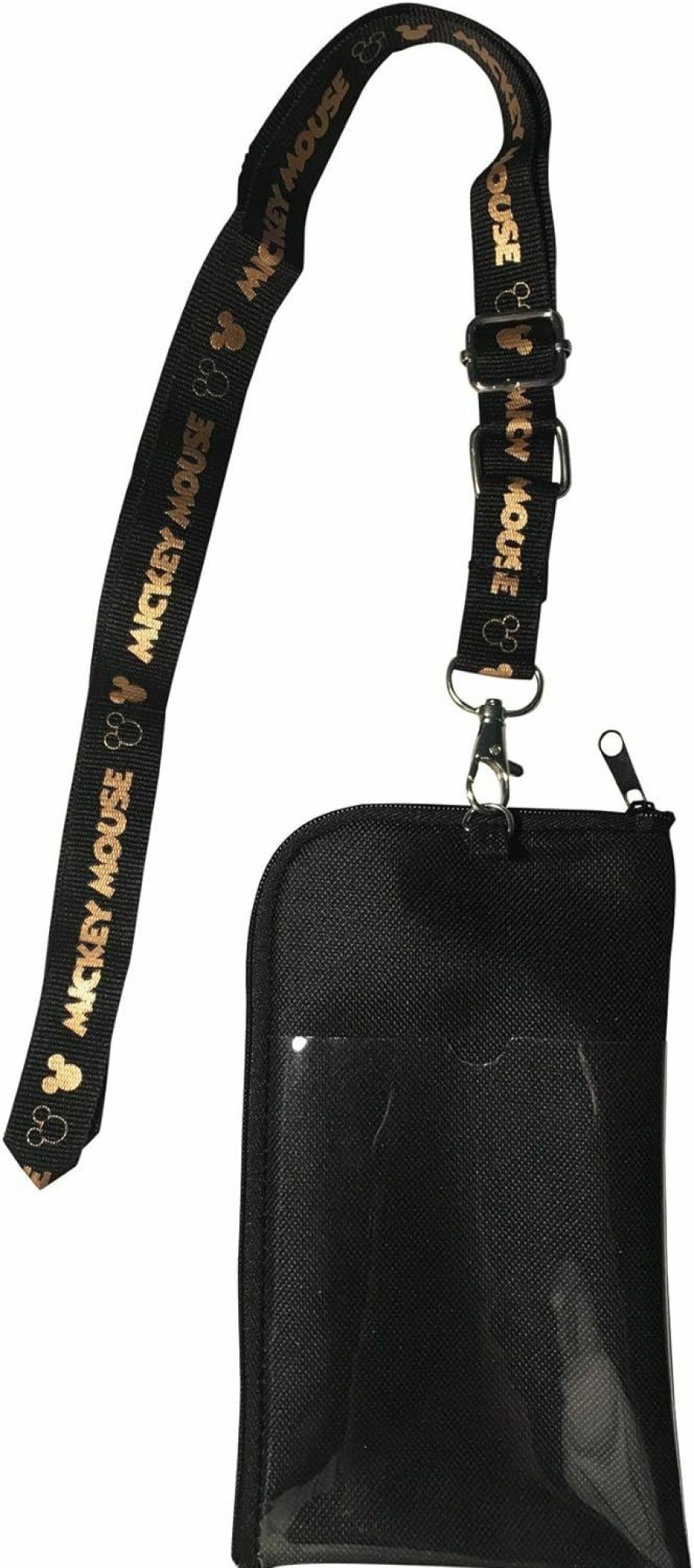 Disney Disney Mickey Mouse Black & Gold Lanyard With Detachable Coin Purse (Gold) | Coin Purses & Pouches