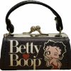 Betty Boop Betty Boop Faux Leather Cute Kisslock Coin Purse (Black) | Coin Purses & Pouches