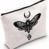 WZMPA Wzmpa Death Head Moth Cosmetic Makeup Bag Moon Phase Skull Moth Gifts Goth Skull Hawk Moth Zipper Pouch Bag For Women Girls (Death Head Moth) | Coin Purses & Pouches