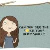 Luti Women'S Snarky Cloth Coin Purse Mini Pouch Change Blue Wallet - Lady With \"Can You See The *Uck You In My Smile?\" - Christmas Gift, Stocking Stuffer, Bride'S Maid, Mother'S Day, Friend, Birthday | Coin Purses & Pouches