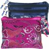 kilofly Kilofly 2 Pc Chinese Silk Brocade 3 Zipper Pocket Tassel Jewelry Bag Gift Pouch | Coin Purses & Pouches