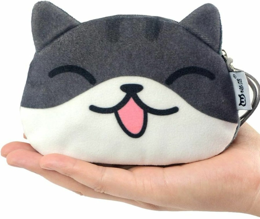 POPUCT Popuct Cartoon Cute Cat Face Bag Zipper Case Coin Money Purse Wallet (C) | Coin Purses & Pouches