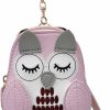 Bestfit4U Owl Coin Purse Handcrafted Zippered Change Pouch Purse Wrist Clutch With Key Ring Come In Gift Box For Women Girls (Purple) | Coin Purses & Pouches