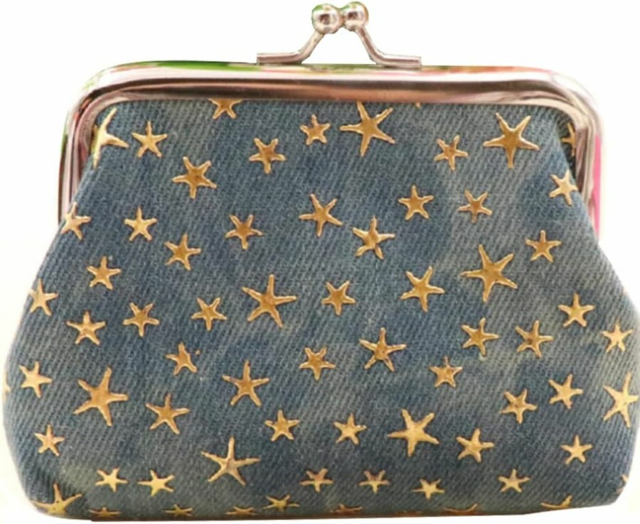 Adam Victor Adam Victor Star Pattern Coin Purse- Mini Clasp Pouch Key Bags Money Bag/Wallet, Perfect Gifts For Girls Kids Purses Wallets Party Favors(4.8 X 3.6 Inches) | Coin Purses & Pouches