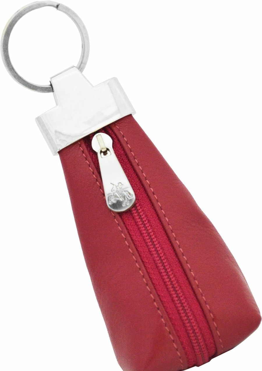 VISCONTI Visconti K10 Leather Key Ring Zippered Coin Pouch (Fuschia) | Coin Purses & Pouches