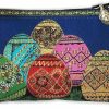 Needzo Needzo Tapestry Pouch Purse Bag With Leaf Easter Eggs Pysanky Zipper 5 3/8 Inch Width | Coin Purses & Pouches