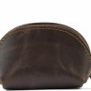 CestAntiQ Cestantiq, Leather Moon Pocket Coin Case Mini Squeeze Coin Purse Pouch Change Holder Tray Purse Wallet For Men & Women : Dark Brown | Coin Purses & Pouches