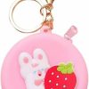 XLCTT Xlctt Cute Cartoon Coin Wallet For Backpack Decoration Animal Keychain Keyring Wallet With Silicone Strap Cute Pendant Mini Zipper Bag Suitable(F) | Coin Purses & Pouches