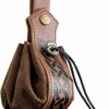 HiiFeuer Hiifeuer Medieval Faux Leather Drawstring Pouch, Retro Nordic Portable Coin Purse, Vintage Belt Pouch Dice Bag For Larp Ren Faire (Brown B) | Coin Purses & Pouches