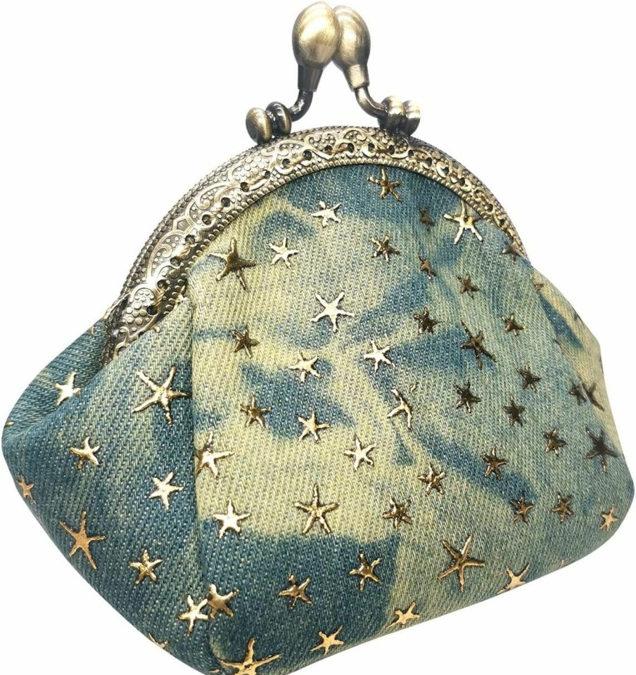 POPUCT Popuct Denim Buckle Coin Purse Star Decoration Change Pouch Wallets For Womens And Girls(Light Blue) | Coin Purses & Pouches